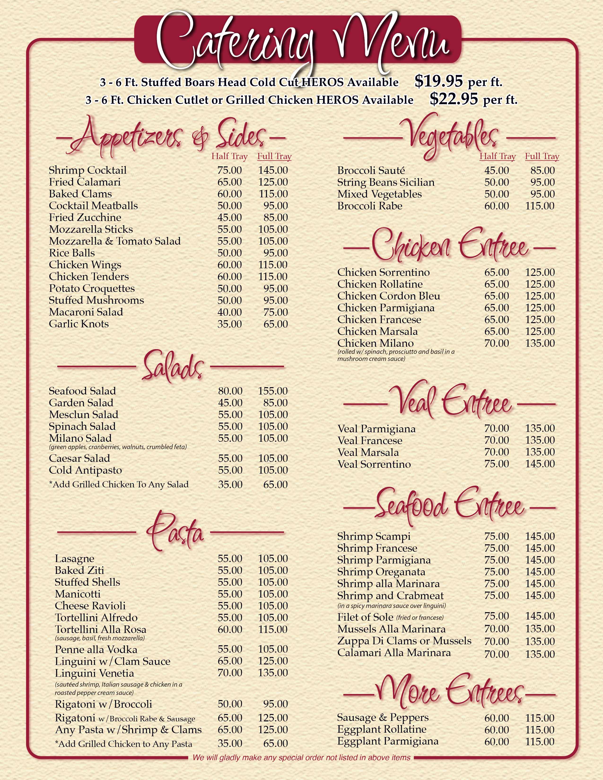 Catering Menu